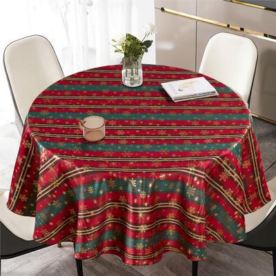 Violet Linen Seasonal Xmas Christmas Holiday Snowflakes Flairy Pinstripes Plaid Pattern Tablecloths