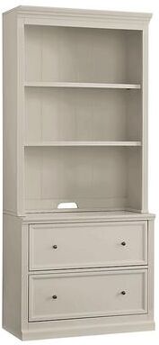 Tuscan File Console & Hutch with Shelves - Taupe - Ballard Designs