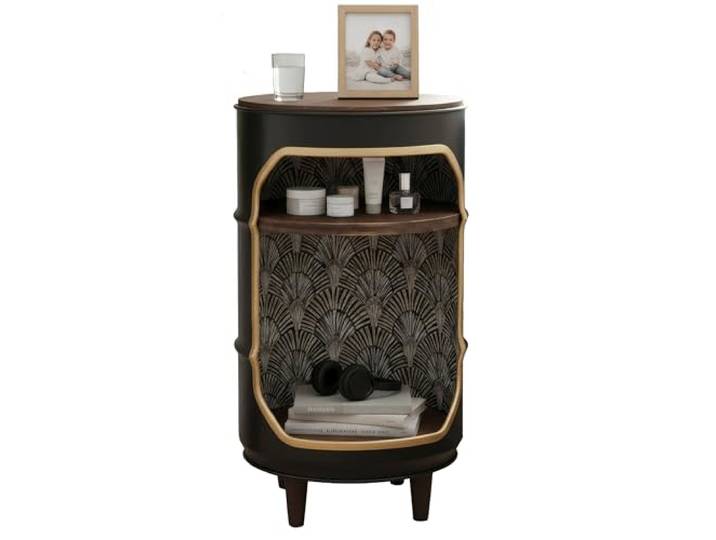 Panski Ölfass-Trommelschrank, Nachttisch, Minibar-Möbel, Loft Fassmöbel, Beistelltisch für Moderne Innenräume, Recycling, Umweltbewusst