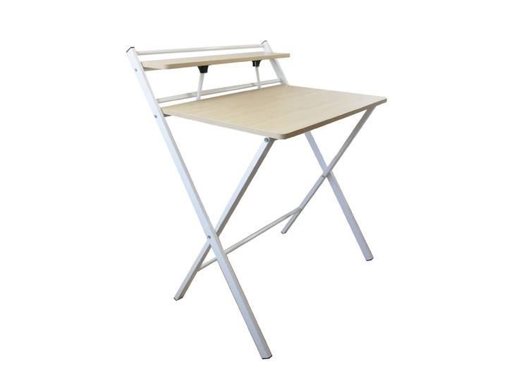 Unilux Bureau télétravail pliant Homy 75 x 60 x 90 cm - Hêtre / Blanc