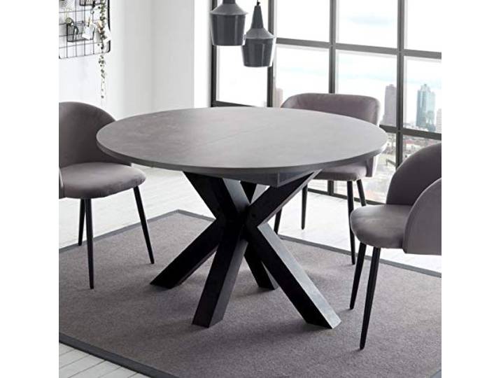 storado.de Esstisch schwarz Keramik dunkel 110x78 cm Big System Rund Stern 110 Auszug Tisch