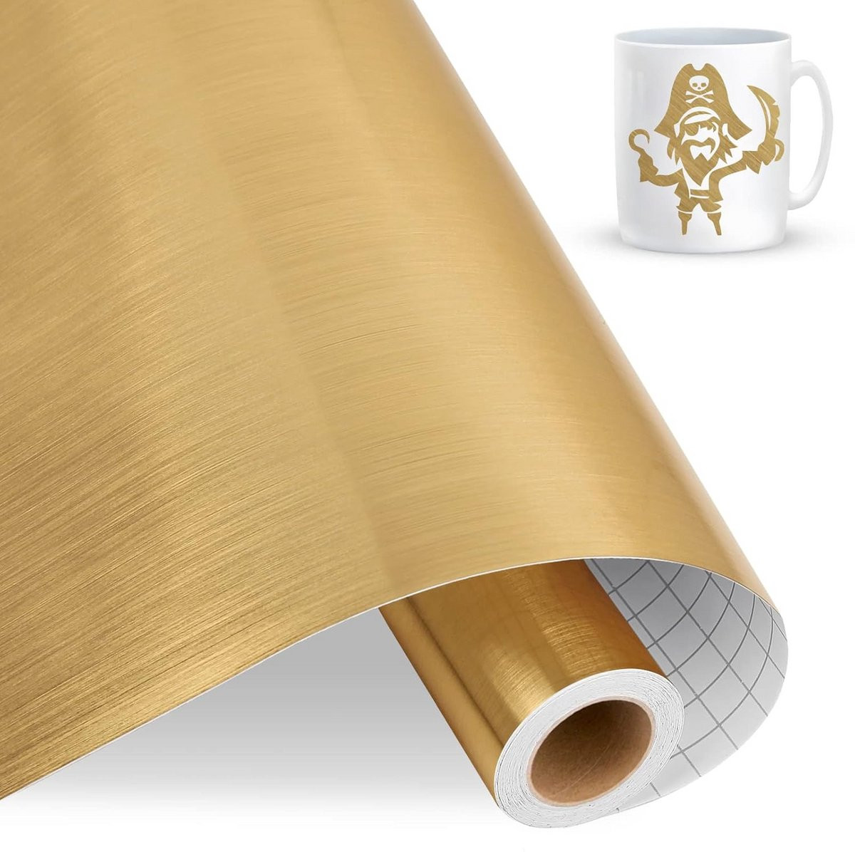 Zelfklevende Vinyl Folie Geborsteld Goud voor Cricut en Knutselprojecten