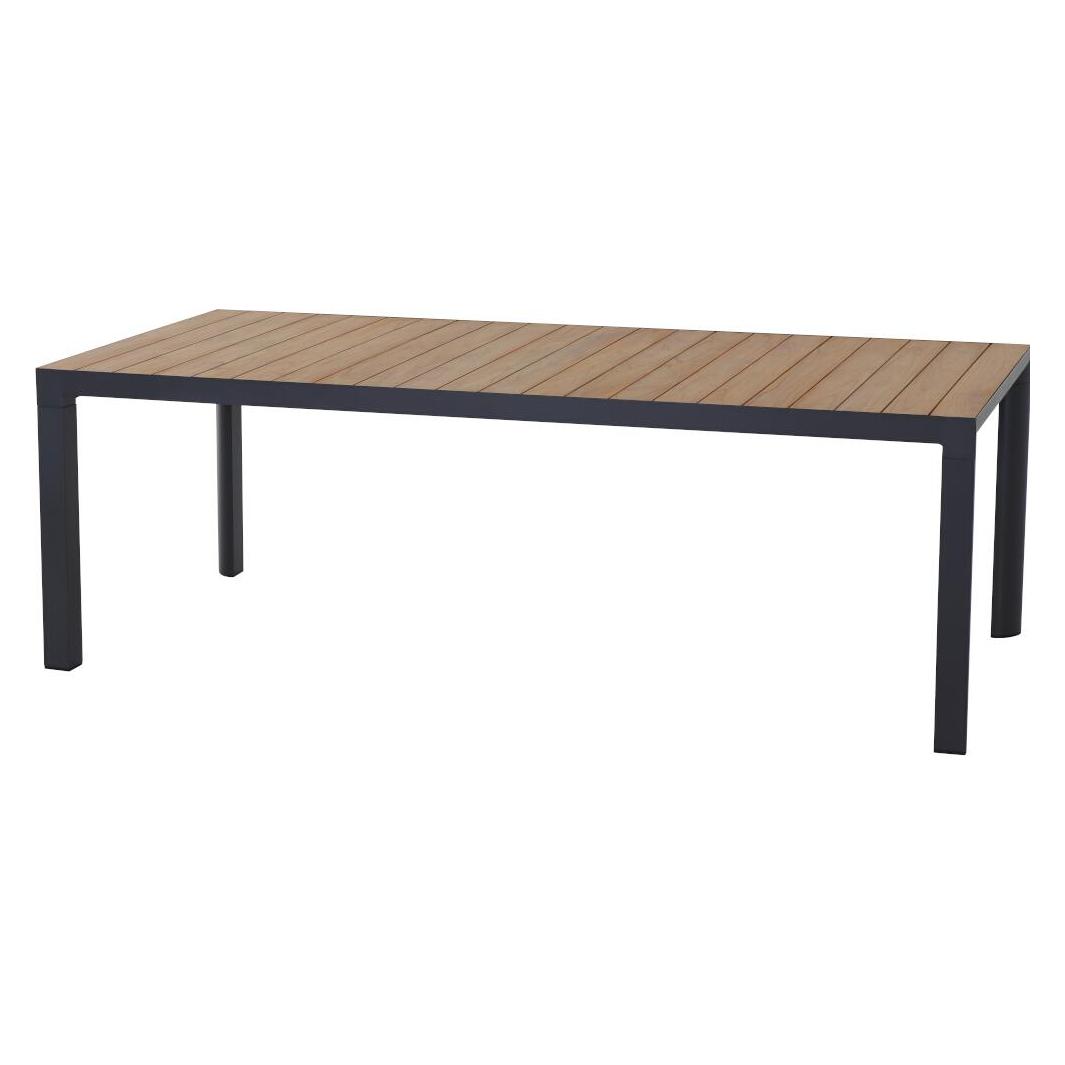 Siena Garden Silva Dining Tisch 220x100cm matt anthrazit / Teak FSC (220 x 100 x 74 cm) (P37183)