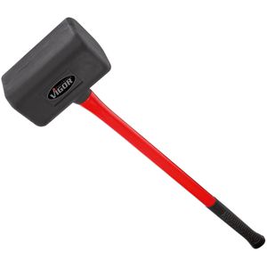 Vigor Gummihammer V2234, Kopf-Ø 105mm, 5000g Kopfgewicht, mit Fiberglasstiel, rückschlagfrei
