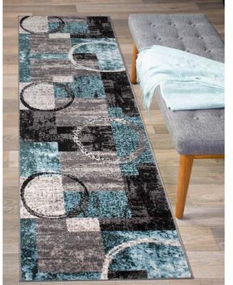 World Rug Gallery Abstract Polypropylene Machine-Made Circle Area Rug