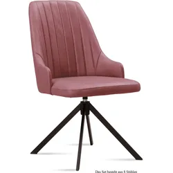 ESSZIMMERSTUHL drehbar (8er-Set) Denise 52x91x60 Schwarz/Rosewood