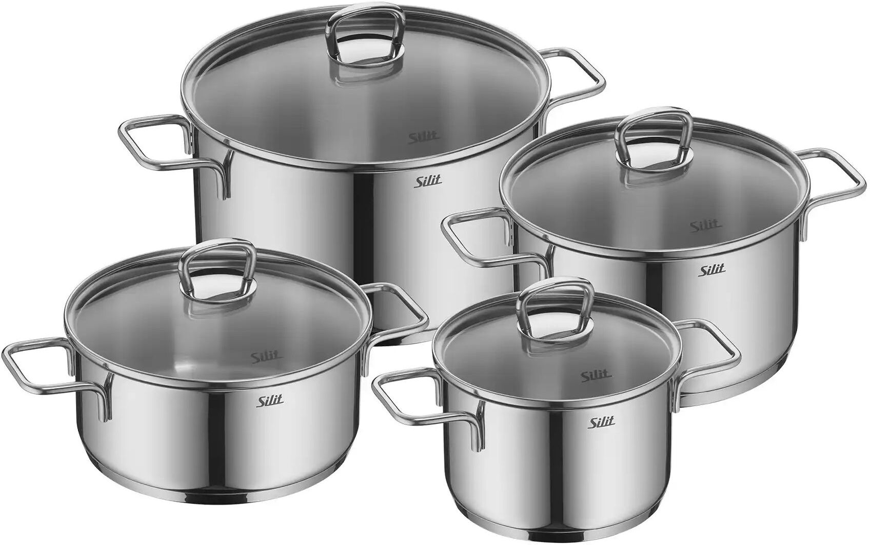 Silit Topf-Set 4 teilig  Alicante ¦ silber ¦ Edelstahl