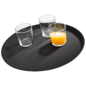 APS Serviertablett Gastro,00547, rund, Ø 27,5cm, aus Kunststoff, rutschfest, schwarz