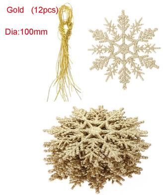Top Demand Picks Glitter Snowflake Pendant Party Ornaments, Vivid Bauble DIY Craft Hanging, Christmas Tree Decor gold 100mm