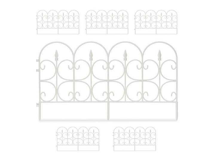 Relaxdays 30x Bordure de jardin plastique blanc