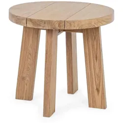Beistelltisch Bolivar aus recyceltem Teakholz, rund, skandinavischer Stil, natur, Ø 50 cm