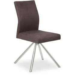 2er-Set Stuhl Lugano Mikrofaser Braun