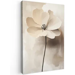 LEINWANDBILD Blume - Beige - Farbe - Schatten Deko Groß 90x140 cm