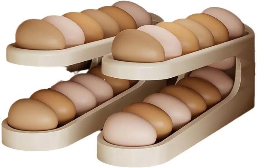 INF Schiebe Anti-Kollisions-Eierbox - Platzsparender Eier-Organizer für den Kühlschrank Transparent