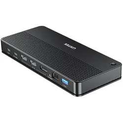 Unitek D1104A01 13in1 MST HDMI DP 8K PD 100W Dockingstation (USB-C, 13 Ports), Dockingstation + USB Hub, Schwarz