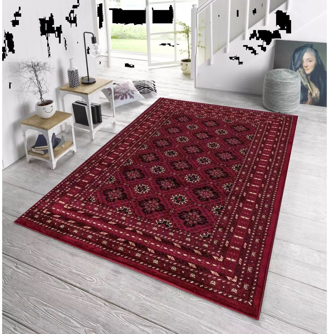 Latitude Vive Luxury Floral Traditional Area Rug Living Room Bedroom Carpet Hallway Mat Red Rectangle 200 x 290 xm