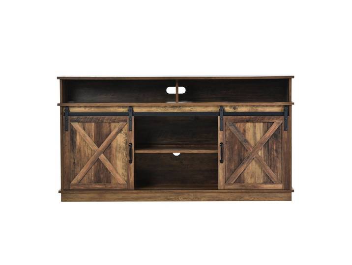MC Star TV-Ständer Großer TV-Schrank, Sideboard, Unterhaltungscenter mit 2 klassischen, (Schiebetüren, verstellbaren Regalen für Wohnzimmer, Esszimmer, Farm-Design 148 * 40 * 78 cm)
