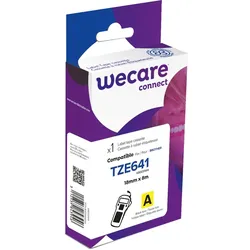 WECARE Schriftband kompatibel zu BROTHER TZE-641 schwarz auf gelb