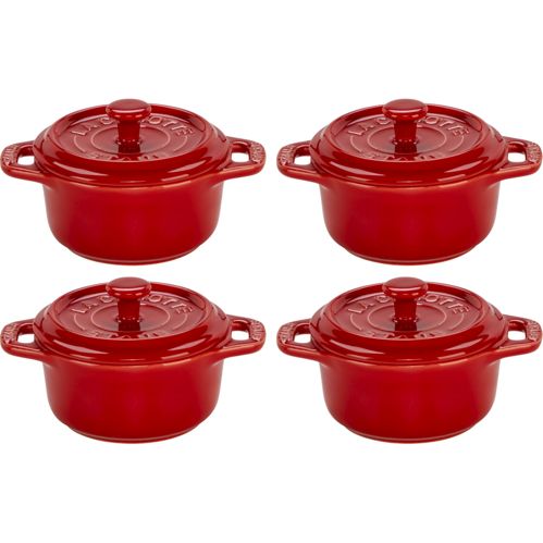 Staub Mini Cocotte Set 4-tlg. rund, Keramik, kirsch-rot