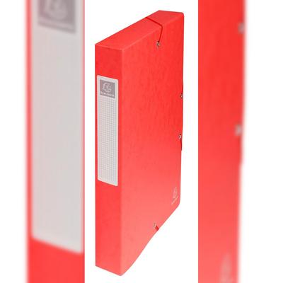 Exacompta 50405E 8x Archivbox aus Colorspan-Karton 600g, Rückenbreite 40mm mit Etikett, 25x33cm für DIN A4 - Rot