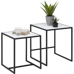 Beistelltischset Tobi Weiß/Schwarz