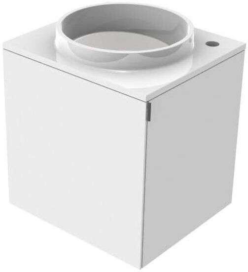 Emco Asis Mineralguss Waschtisch 958227410 optiwhite, Griff rechts, Armaturenbohrung rechts