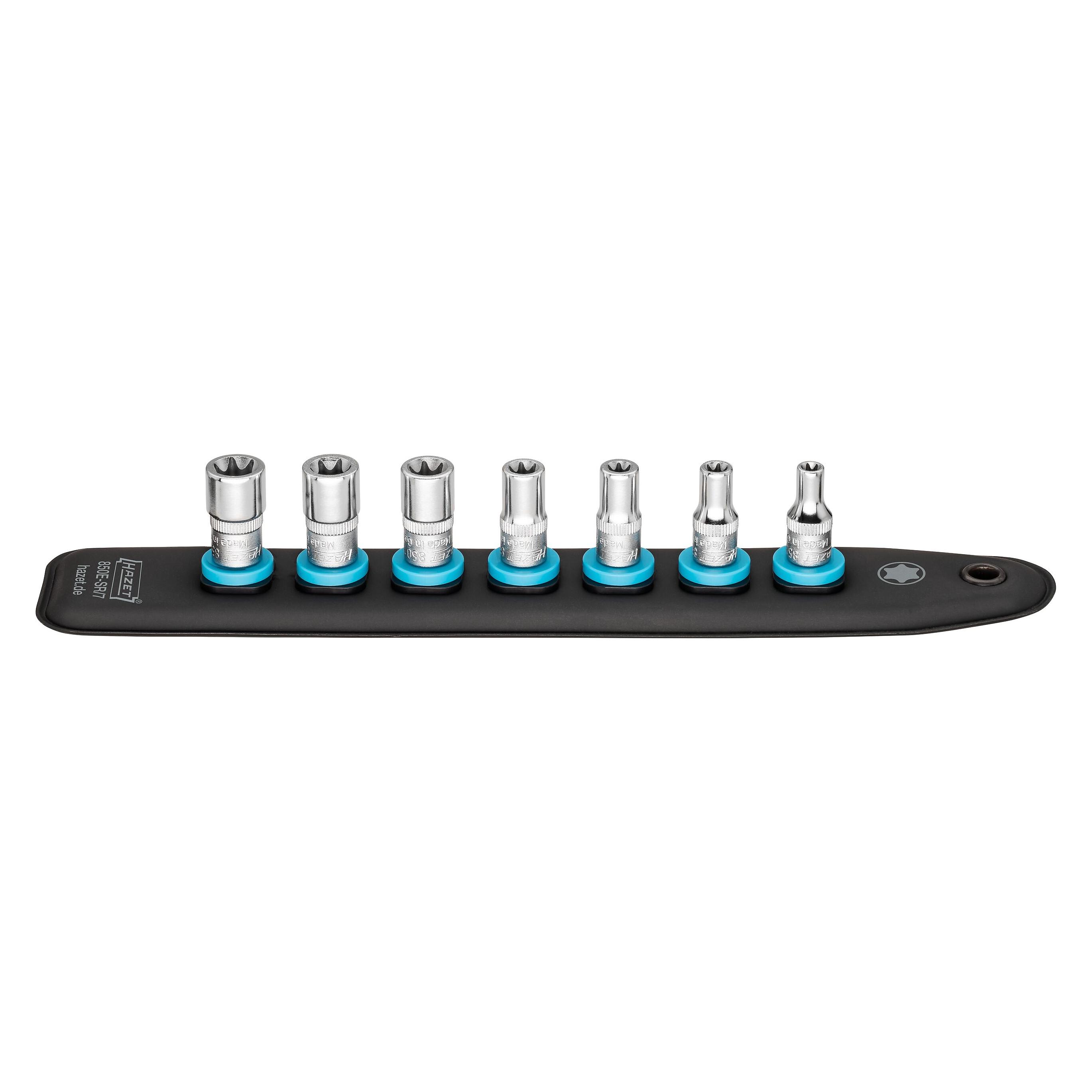 Hazet SmartRail mit 7 Steckplätzen 850E-SR/7 Vierkant6,3 mm (1/4 Zoll) Aussen TORX Profil E5 ... (850E-SR/7)