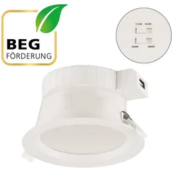 EVN, Fassadenbeleuchtung, LED Deckeneinbauleuchte- DSM54180125rund-ws-13,5W/18,5W-IP54 -178-260V/DC (2300 lm, IP54)