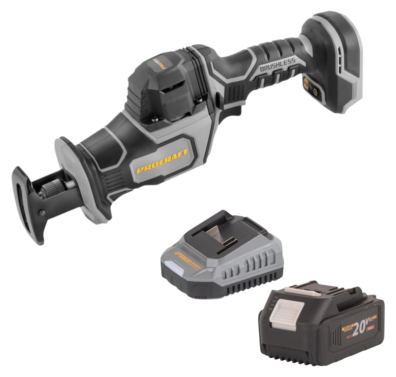 Procraft Industrial RS20Abb Reciprozaag 20V Borstelloos met 4,0 Ah Accu en Oplader