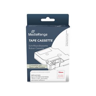 MediaRange Schriftbandka. Dymo D1/45015/S0720550 12mmx7m rot