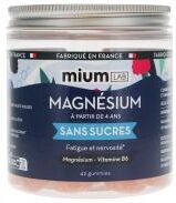 Mium Lab Magnésium Sans Sucres Magnésium et Vitamine 42 Gummies - Pot 42 gummies