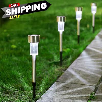 Inspired Living LuminaGlow 10 Pack Solar Outdoor Lanterns Waterproof Garden Landscape Lighting Set d
