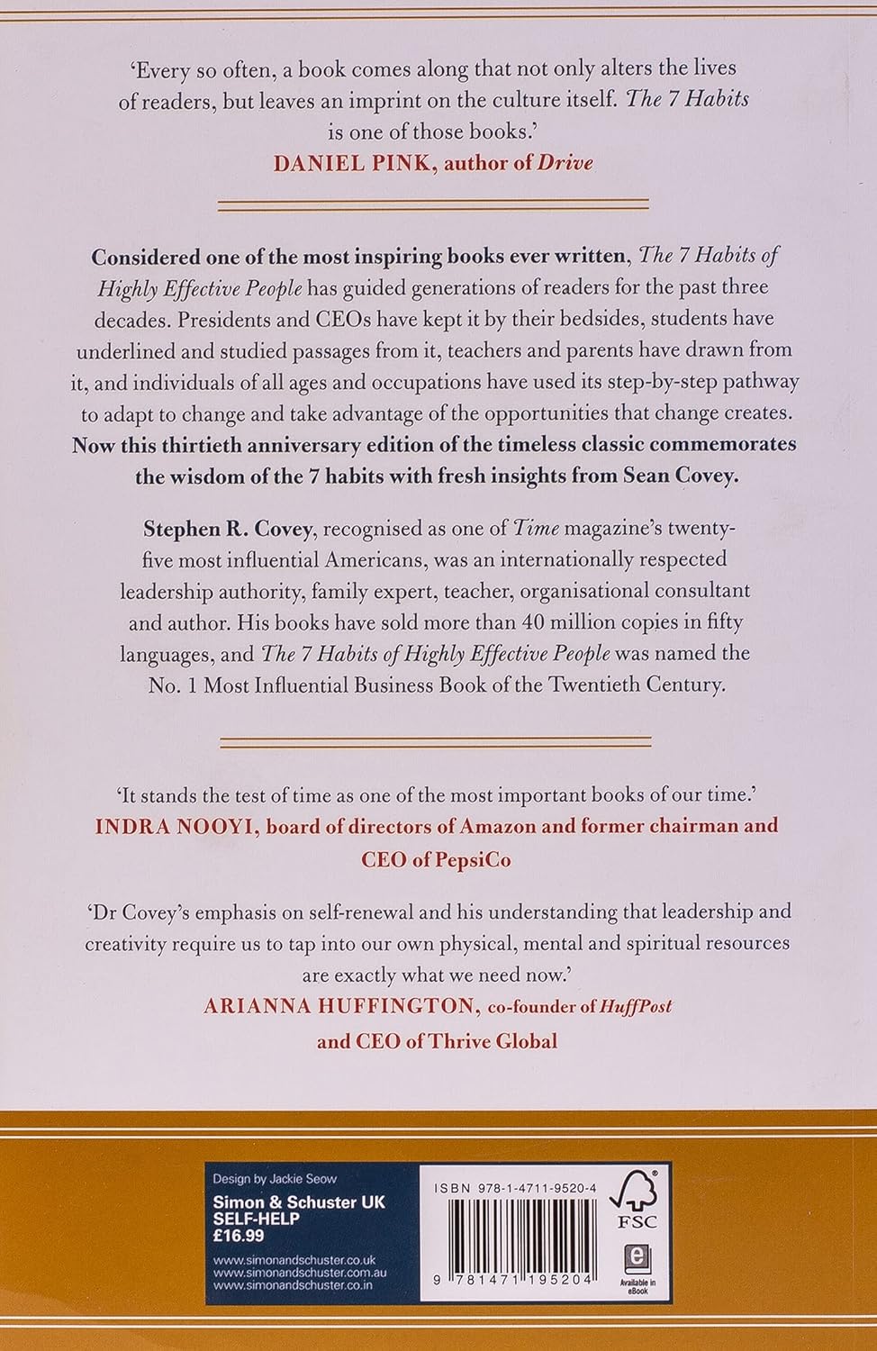 Simon & Schuster The 7 Habits of Highly Effective People by Stephen R Covey - 30th Anniversary Paperback Edition - Bestselling Self-Help Classic for Adults