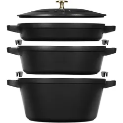 Staub Gusseisen-Kochtopfset »Stackable« - silber
