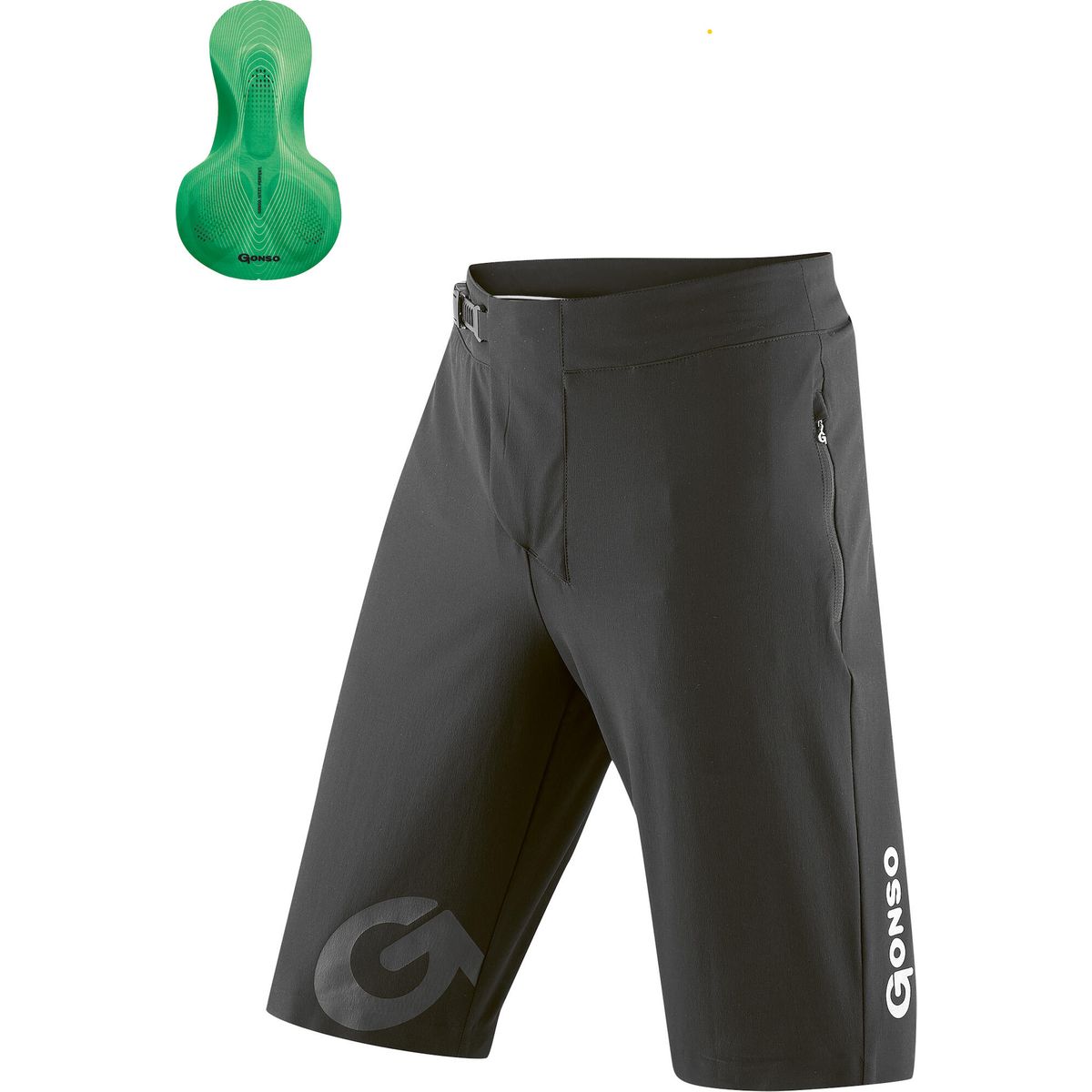 Gonso Sitivo Shorts M black / bright green (M19018) 6XL 3000271_M19018_6XL
