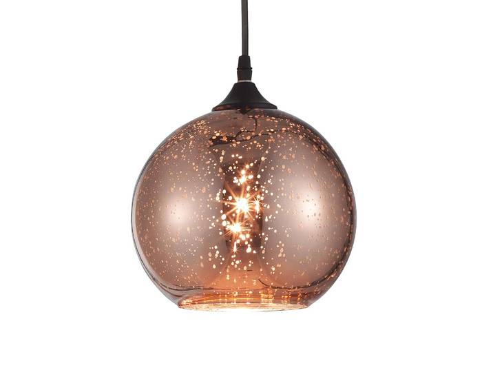 Suspension Blaze Ø 18cm Cuivre/Noir/Noir 1 Câble ABS, douille ABS, baldaquin aluminium, boîtier luminaire aluminium Ampoule