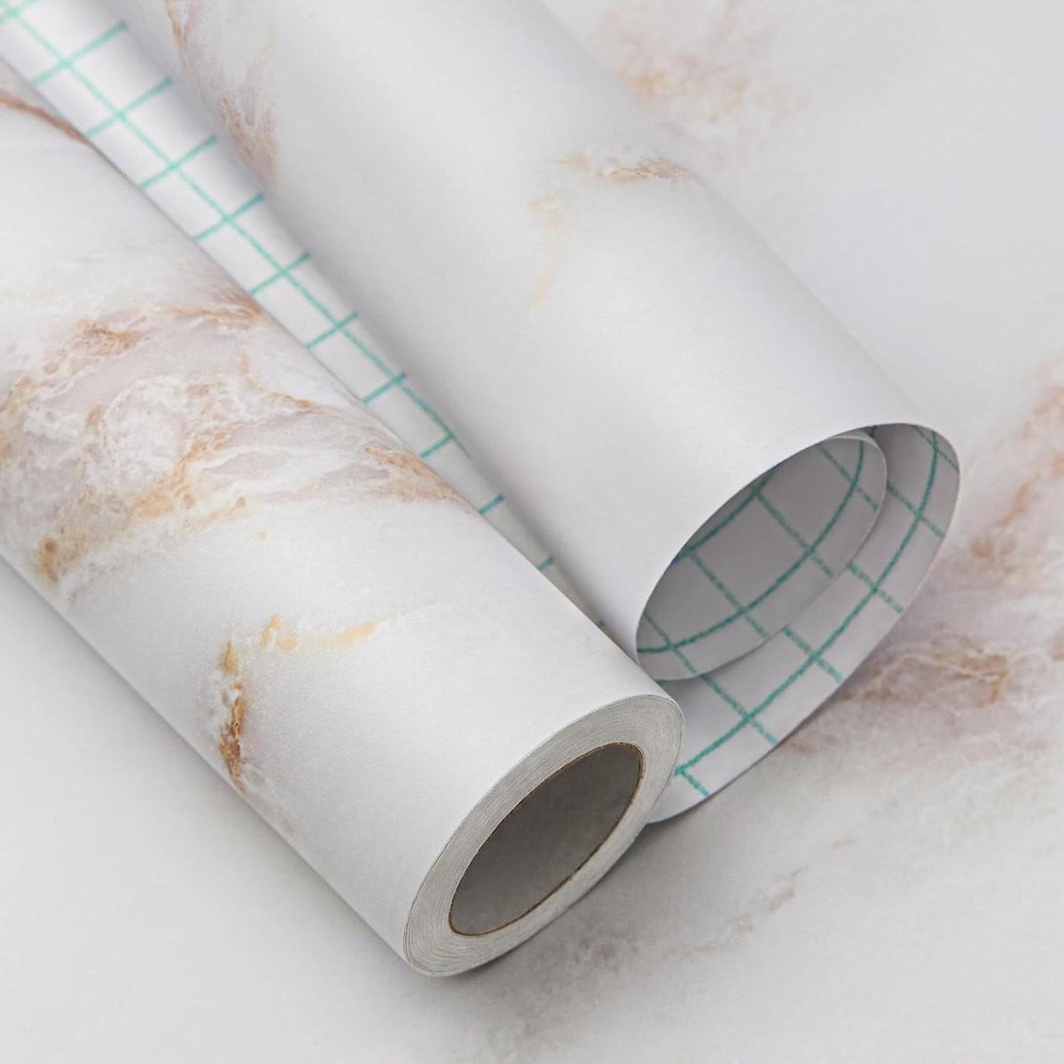 Zelfklevende Marmerfolie Wit Goud - Decoratieve PVC Graniet Mat Folie voor Meubels - Breedte: 60 cm, Lengte: 300 cm