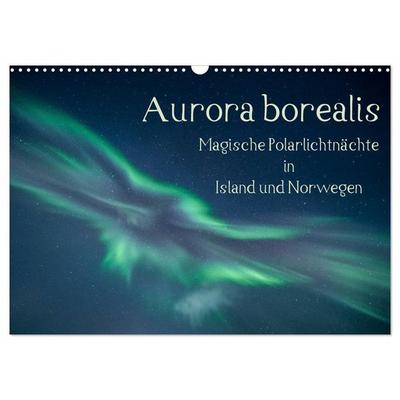 Aurora borealis - Magische Polarlichtnächte in Island und Norwegen (Wandkalender 2026 DIN A3 quer), CALVENDO Monatskalender