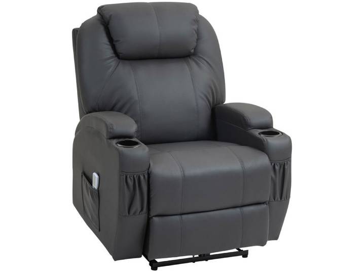 Fauteuil relax massant électrique gris foncé
