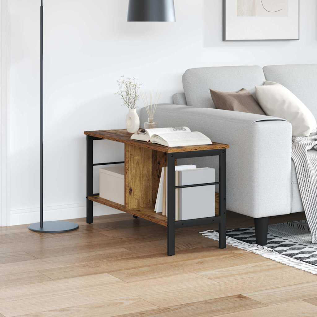 Trent Austin Design 82 cm W Steel Etagere Bookcase Old Wood (1 Shelve) 47cm. H x 82cm. W x 32cm. D