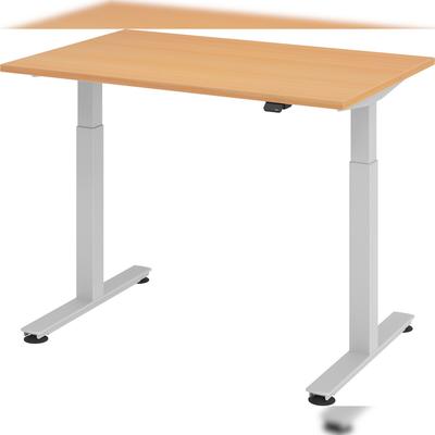 bümö elektrisch höhenverstellbarer Schreibtisch Buche 120x80 cm - Schreibtisch höhenverstellbar elektrisch, elektrischer Schreibtisch & Gaming Tisch,