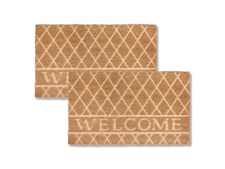 ASTRA Moderne Fußmatte Haustür - Kokosmatte 2er Set 45x75cm Welcome Natur - rutschfeste Schmutzfangmatte - Fussmatte innen - Türmatte Außenbereich überdacht