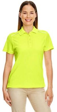 CORE365 78181R Women's Radiant Performance Piqué Polo with Reflective Piping Shirt in Safety Yellow size 3XL   Polyester