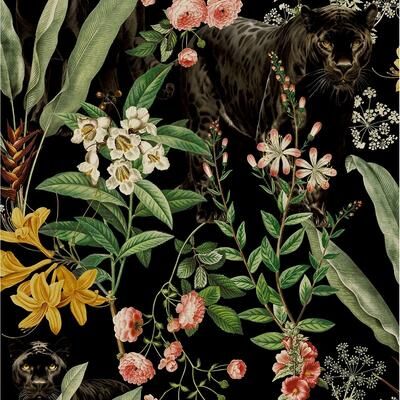 Harry & Grace Panther Jungle Peel and Stick Wallpaper - 20.5 in W x 18 ft. L