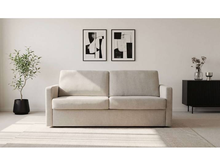Schlafsofa GOODPRODUCT GOLDPOINT 182cm, Dauerschläfer, Liegefläche 140/200 cm , beige (cream), B:182cm H:85cm T:100cm, 100% PES, Sofas, Schlafsofa, 3-Sitzer mit Dauerschläfer-Funktion, Bonell-Federkernmatratze