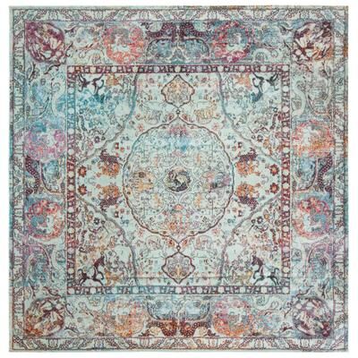 SAFAVIEH Luxor Shemsije Boho Medallion Turquoise/ Aqua Rug