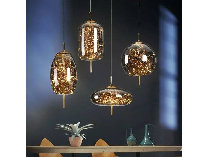 Nordique Internet célébrité chevet lustre nouvelle lumière de luxe longue ligne personnalité Art plein ciel étoile hôtel verre pendentif lumières