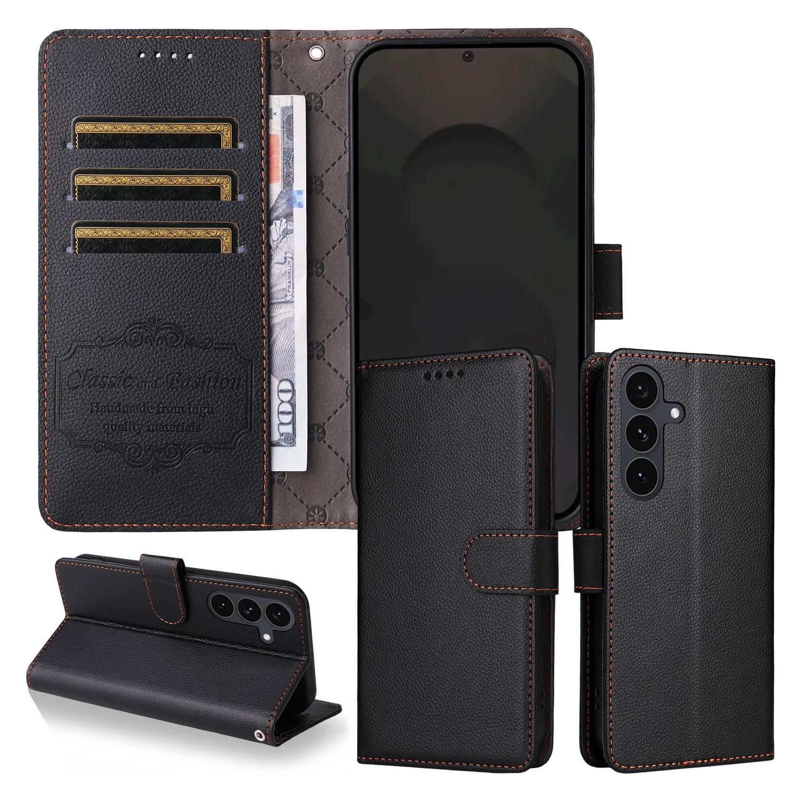 Cover-Discount Galaxy S25 FE - Lederoptik-Hülle mit strukturierter Oberfläche (Samsung Galaxy S25 FE) (62233298)