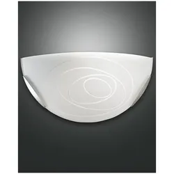 Fabas Luce Kent Wandleuchte E27 1X60W Metall und Glas Weiss