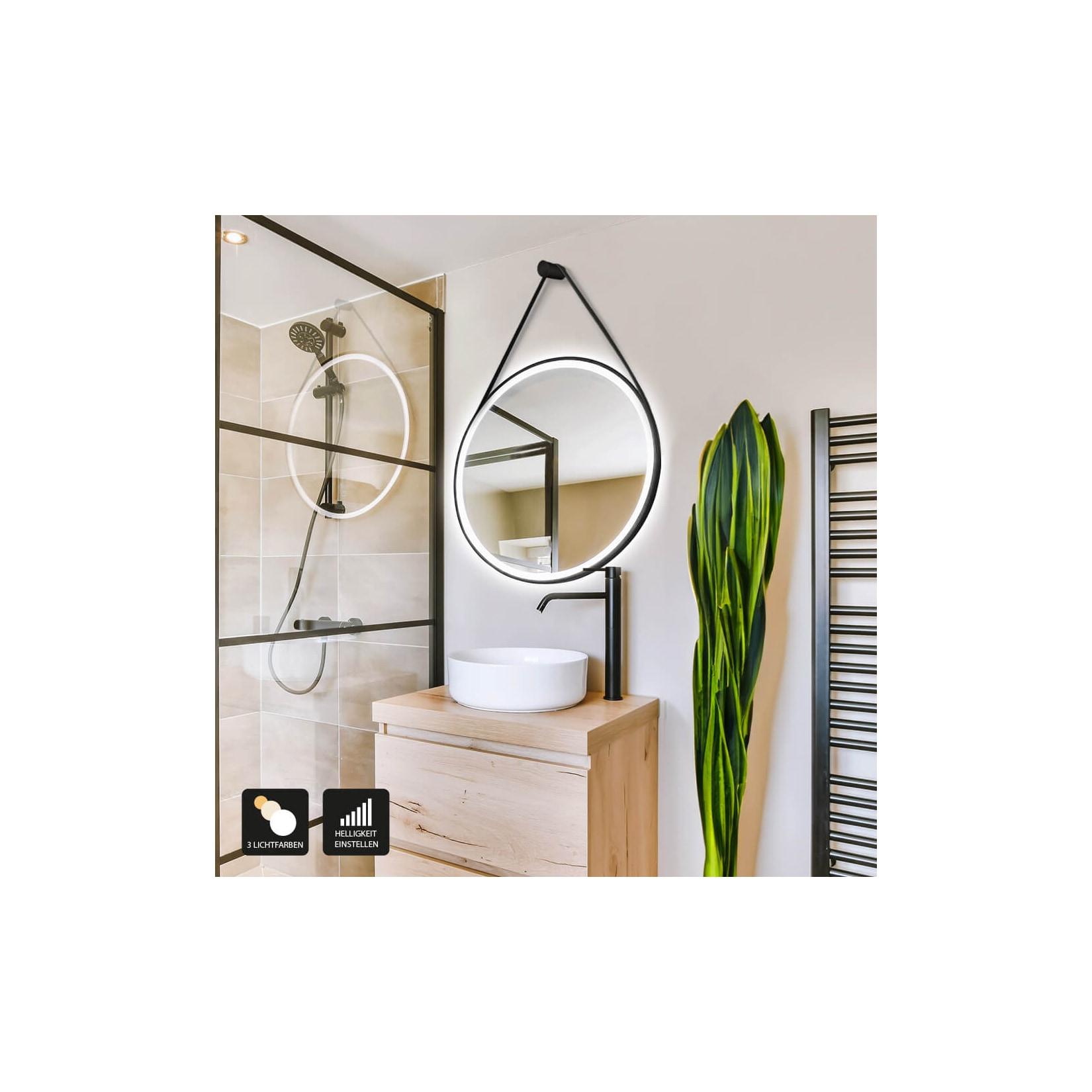 HOME DELUXE LED-Spiegel Rund inkl. Aufhängung FIANA – 40 cm